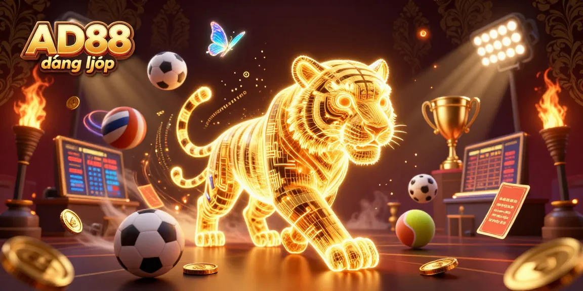 Experience the thrill of AD88 đăng nhập with vibrant sports elements and captivating casino visuals.