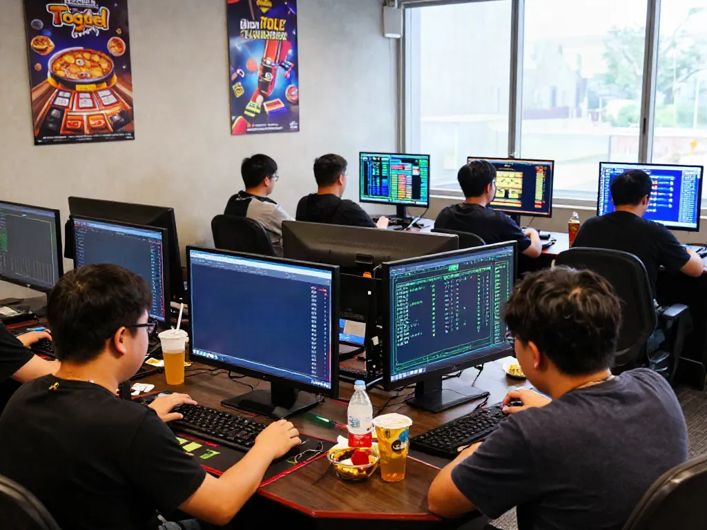 Engaged players in vibrant gaming environment using amanahtoto for Togel predictions.