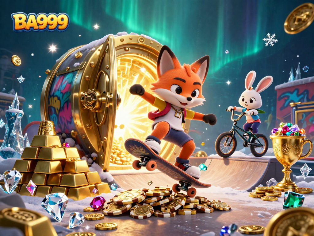 Experience vibrant wins with BA999 in this dynamic illustration showcasing gambling excitement