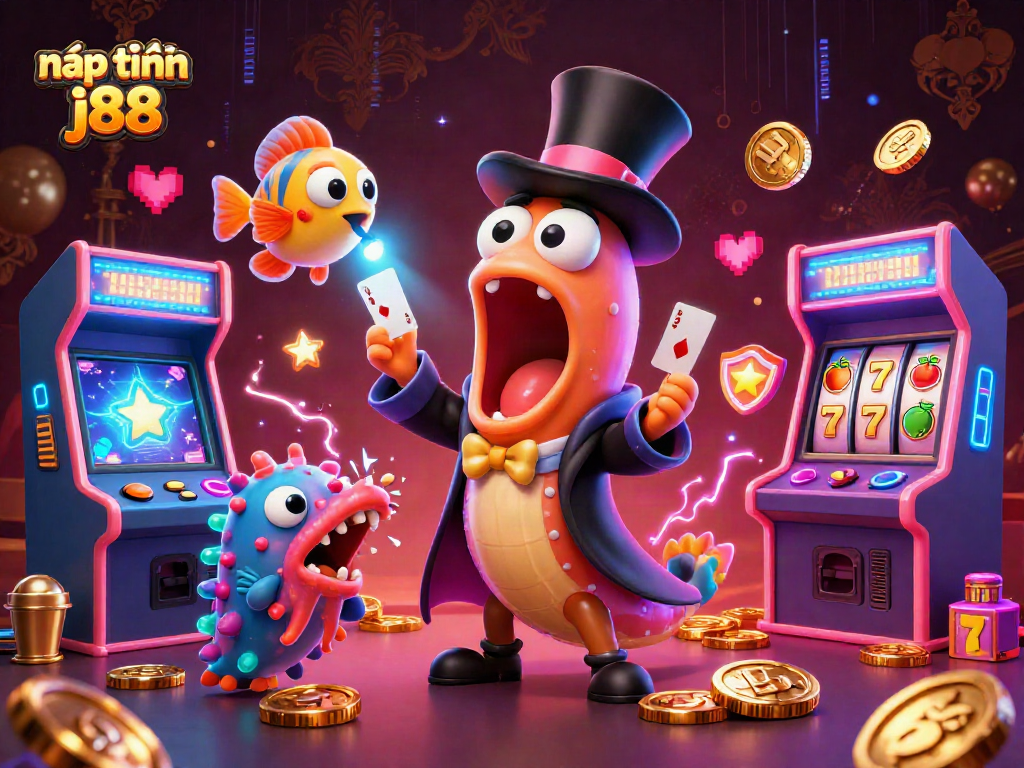 Experience nạp tiền j88 with a vibrant 3D casino illustration showcasing exciting gaming elements.