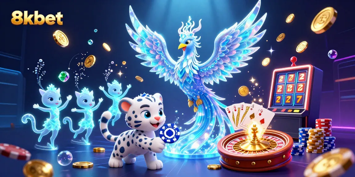 Engage with the vibrant world of 8xbet showcasing animated characters and casino elements.