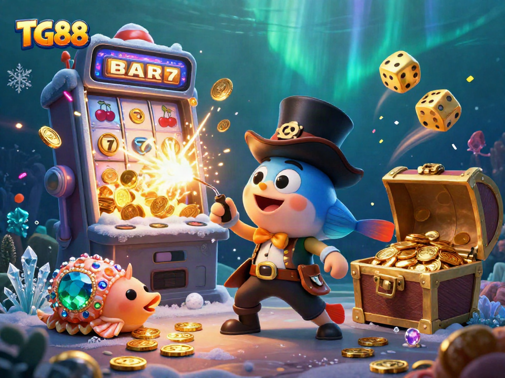Experience thrilling wins at TG88 with captivating casino games in a vibrant underwater scene.