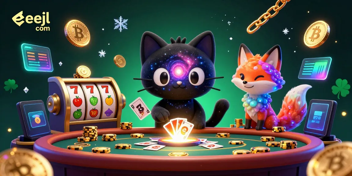 Experience winning fun with eejl com at a cosmic casino table featuring vibrant characters and elements.