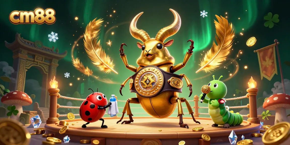Experience thrilling action with cm88 in this captivating casino illustration featuring a giant beetle champion.