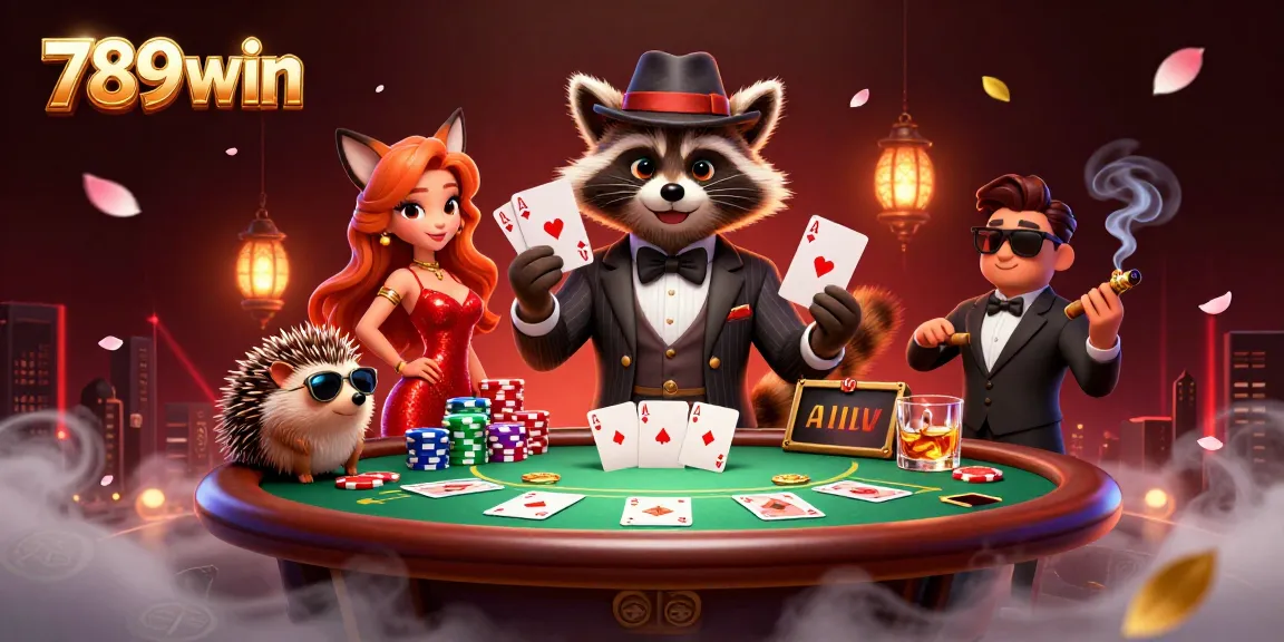 Experience thrilling gameplay with 789win in an engaging poker scene with vibrant characters.