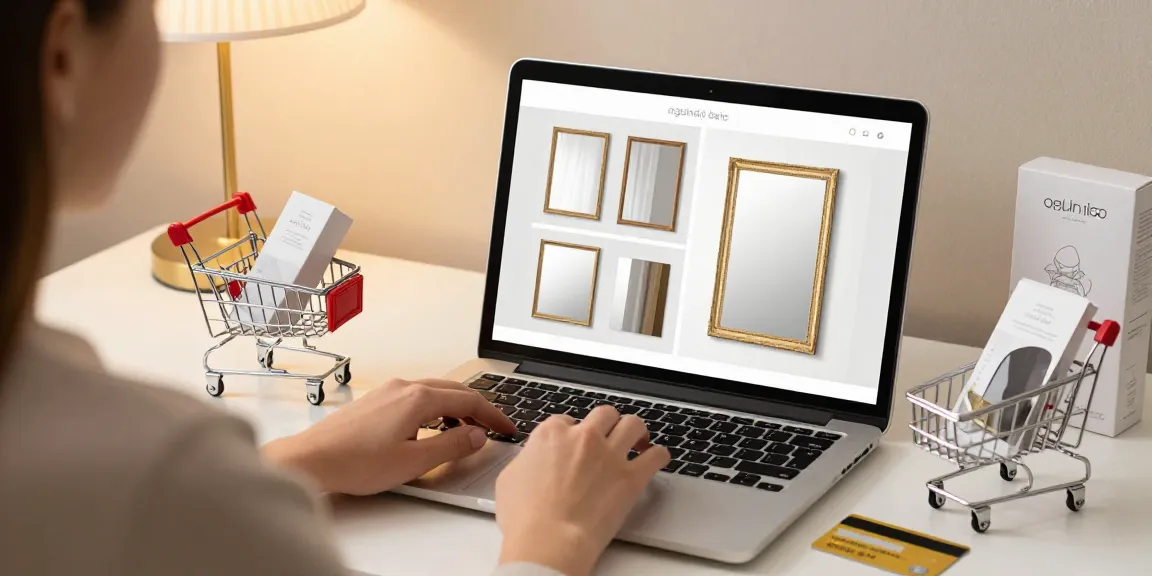 "Oglinda baie selection on an e-commerce platform, featuring online shopping for the best deals."