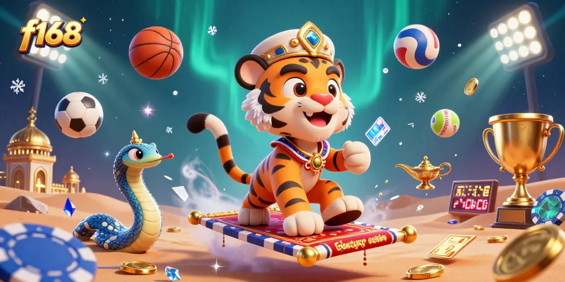 Engage with f168 as an Arabian Nights-themed tiger sultan explores dynamic sports betting elements and vibrant casino action.