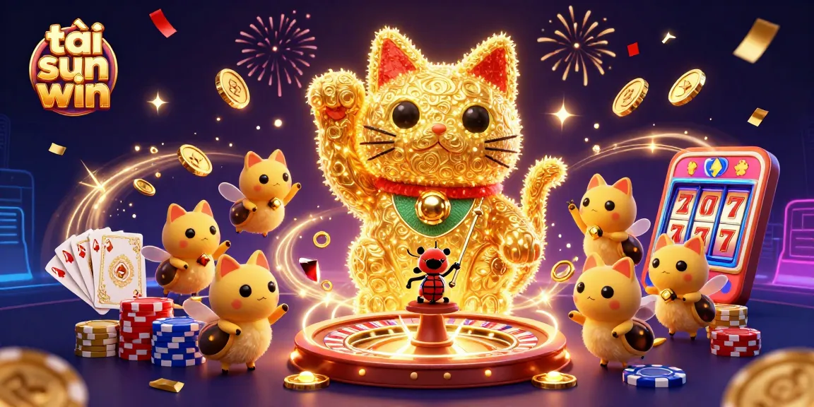 Experience gaming excitement with tải sun win through a vibrant scene of colorful casino elements.