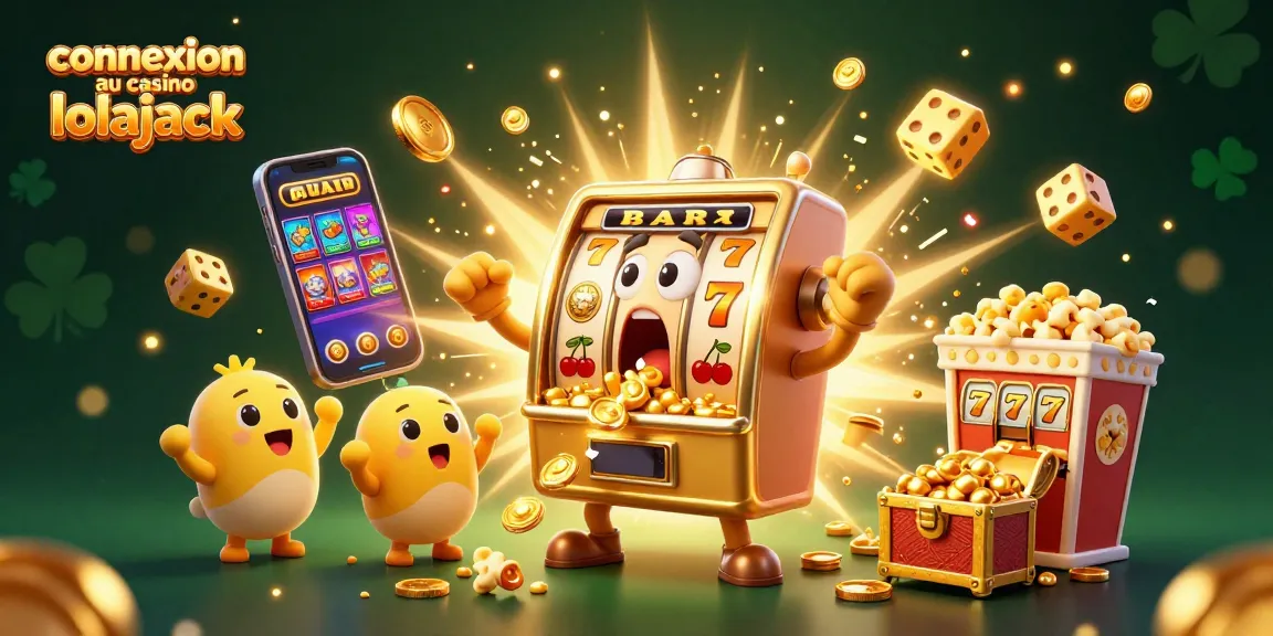 Celebrate a lucky win at the connexion au casino lolajack with vibrant 3D slot machines and coins raining down.