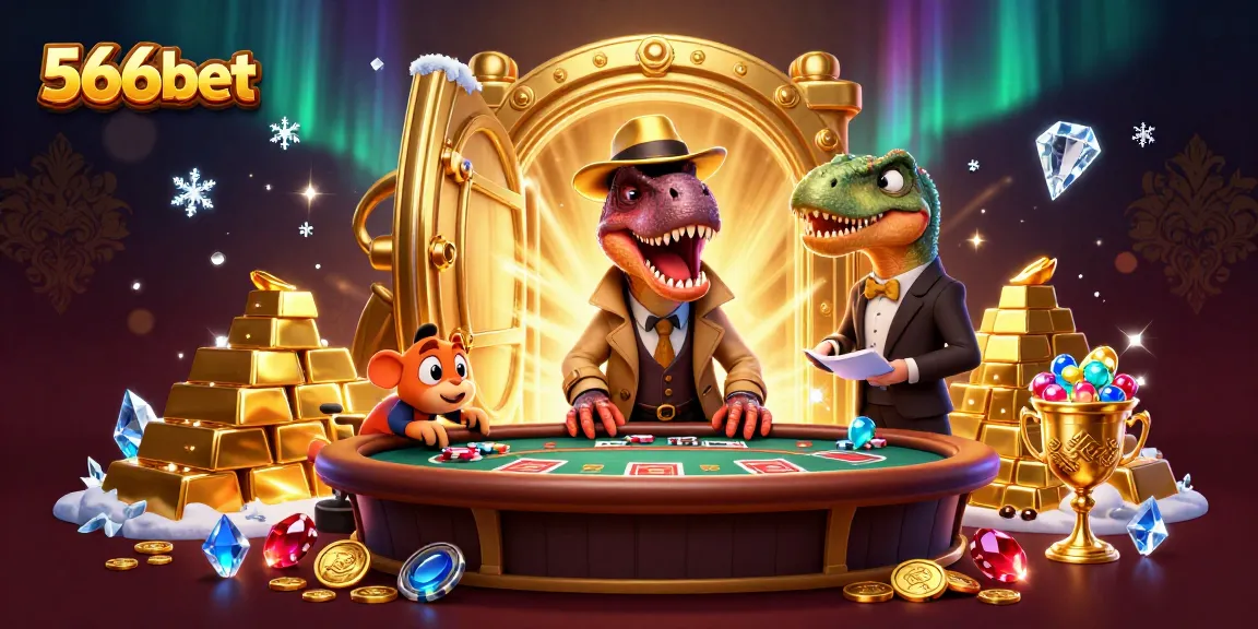Experience thrilling gaming action with 566bet featuring a velociraptor at a blackjack table.