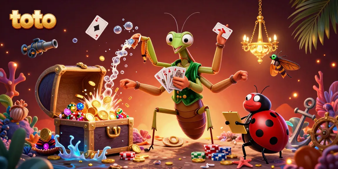 Toto menghadirkan keseruan dalam permainan kasino dengan karakter mantis dan bola kasino.