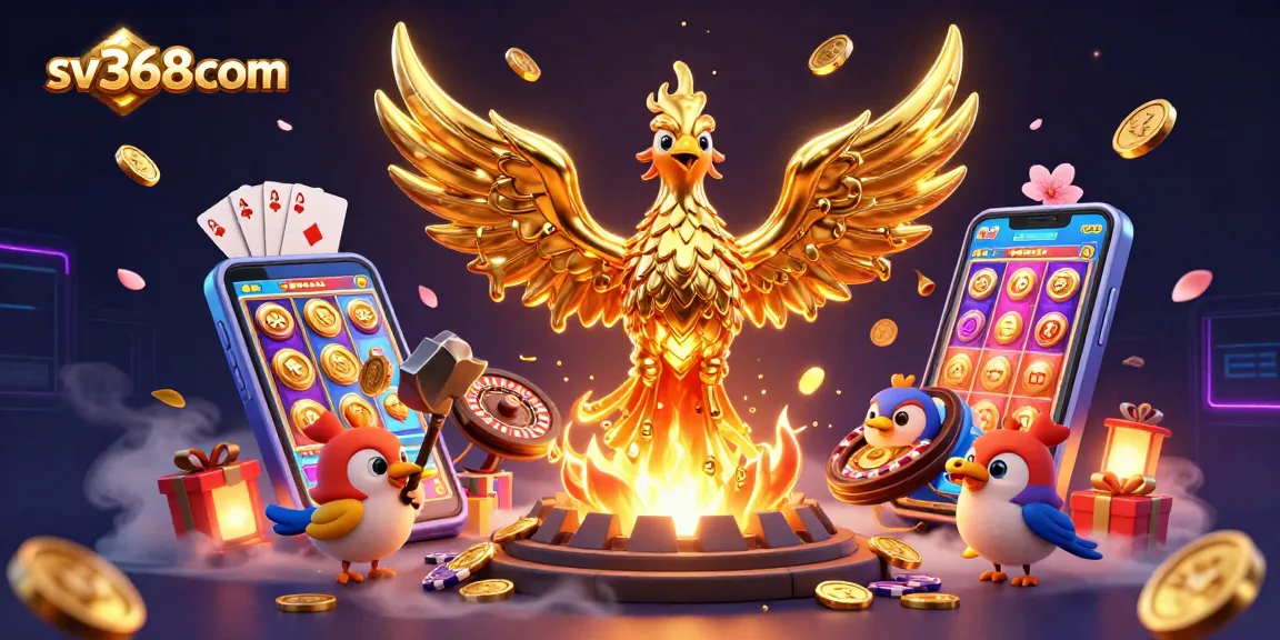 Experience dynamic gaming with sv368com, featuring a molten golden phoenix and vibrant casino elements.