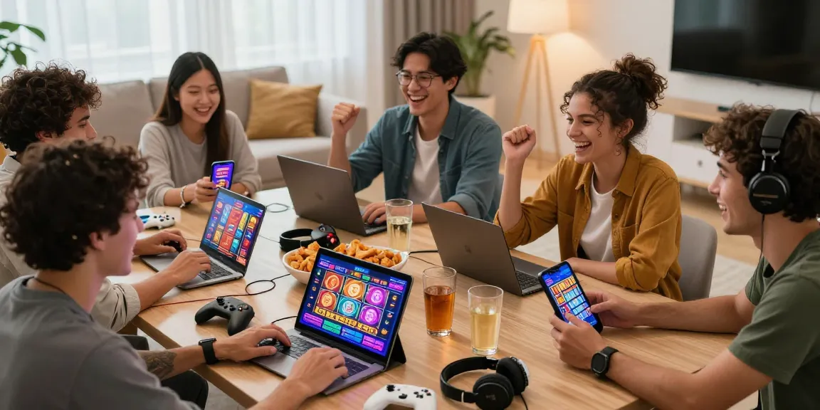 Exciting gaming night with friends enjoying wd138 online casino experience