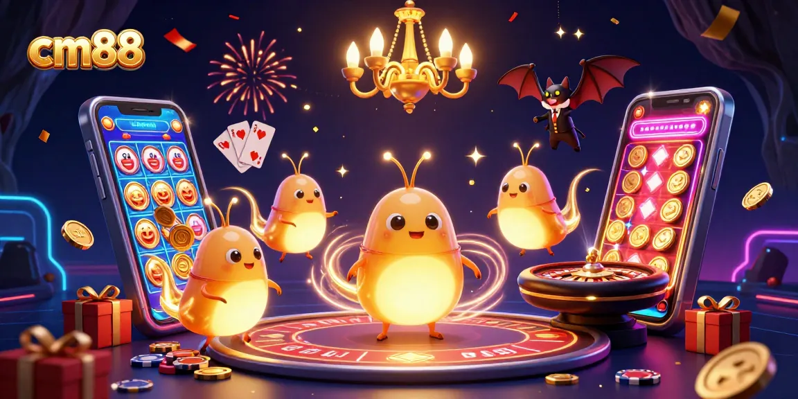 Experience excitement at cm88 with glowing glowworms lighting a vibrant casino scene